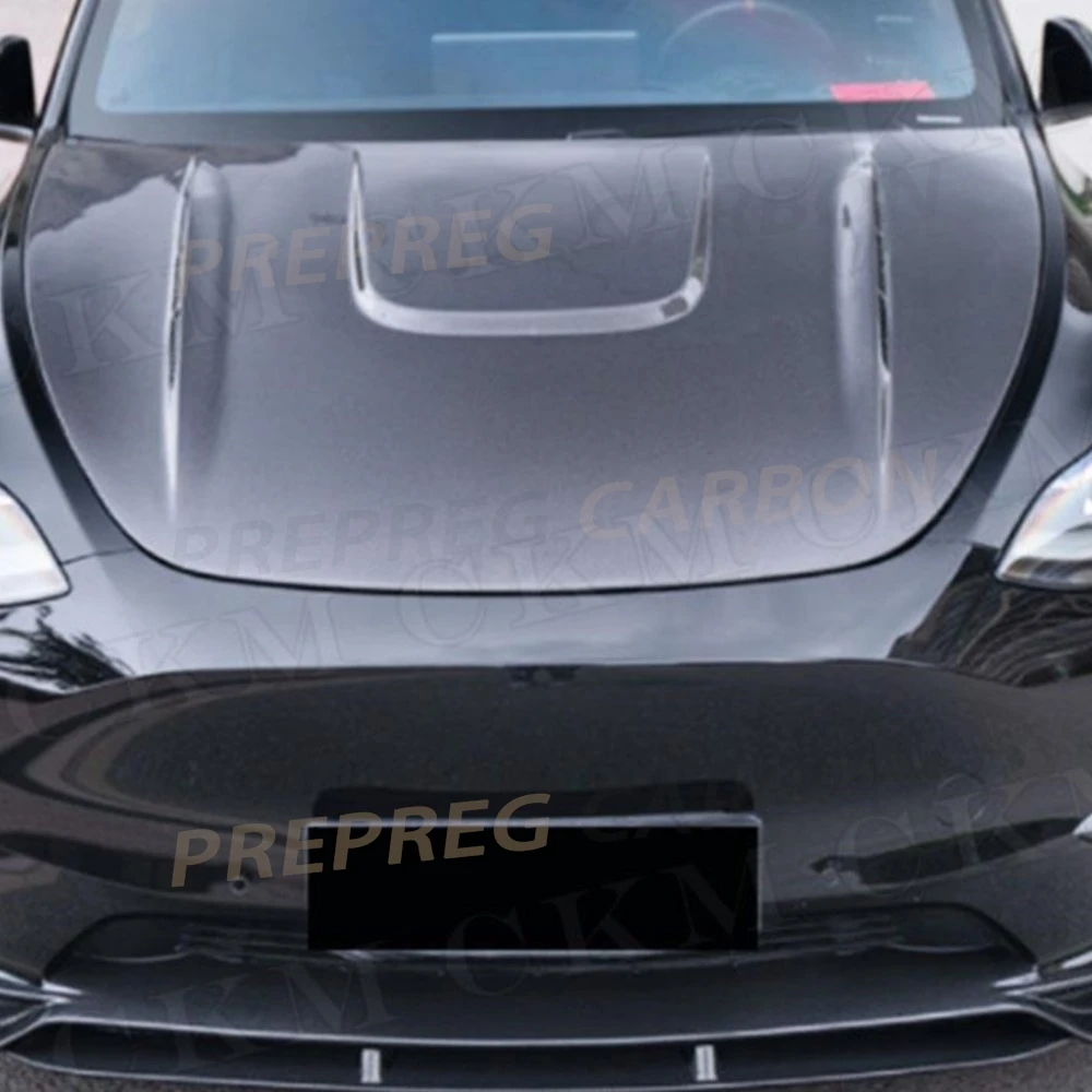 

Carbon Fiber Car Front Bumper Engine Hood Bonnets Body Kits Auto Protected Guard Replacement Accessory For Tesla Model Y