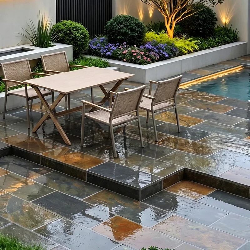 Bluestone courtyard pavement stone Outdoor yard Terrace B & B garden Ecological pavement stone villa quartz brick