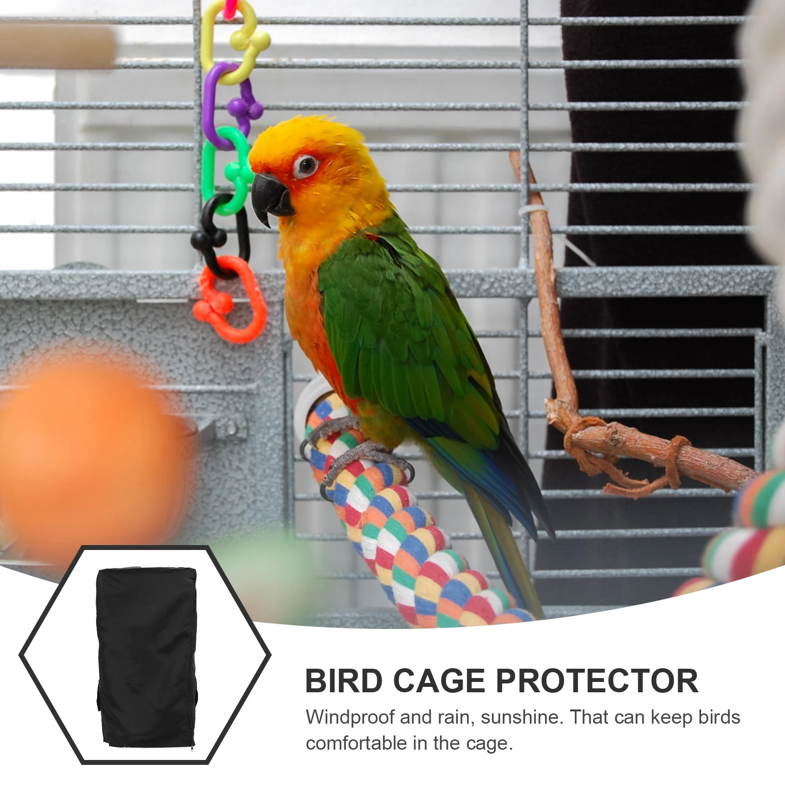 

Bird Cage Black Small Pet Bird Parrot Protector Night Travel Light Blocking Windproof Durable Protective Cover For Birdcage