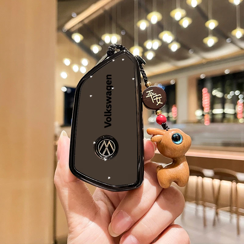 حافظة مفاتيح السيارة من البولي يوريثان لسيارة VW Golf 8 MK8 Teramont ID.3 ID.4 ID.5 سكودا Enyaq iV Octavia Seat Leon اكسسوارات السيارات #1