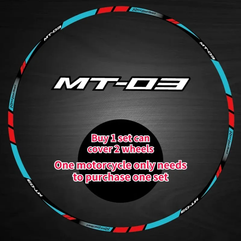 Pour YAMAHA MT-03 17 Pouces Moto Moyeu De Roue Modifié Mt03 Jante Décalque Décoration Étanche Haute Réflexion Autocollant Accessoires