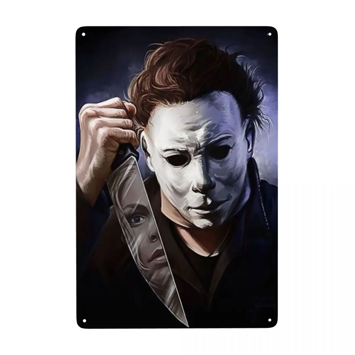 الرجعية هالوين فيلم الرعب مايكل مايرز علامة معدنية شخصية القصدير اللوحة حانة جدار بار ديكور زينة الفن