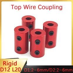 Aluminum Alloy Coupling D12L20 red Rigid Top Line Coupling 2/2.3/3/3.17/4/5/6mm CNC Claw Shaft Stepper Motor Connection Shaft