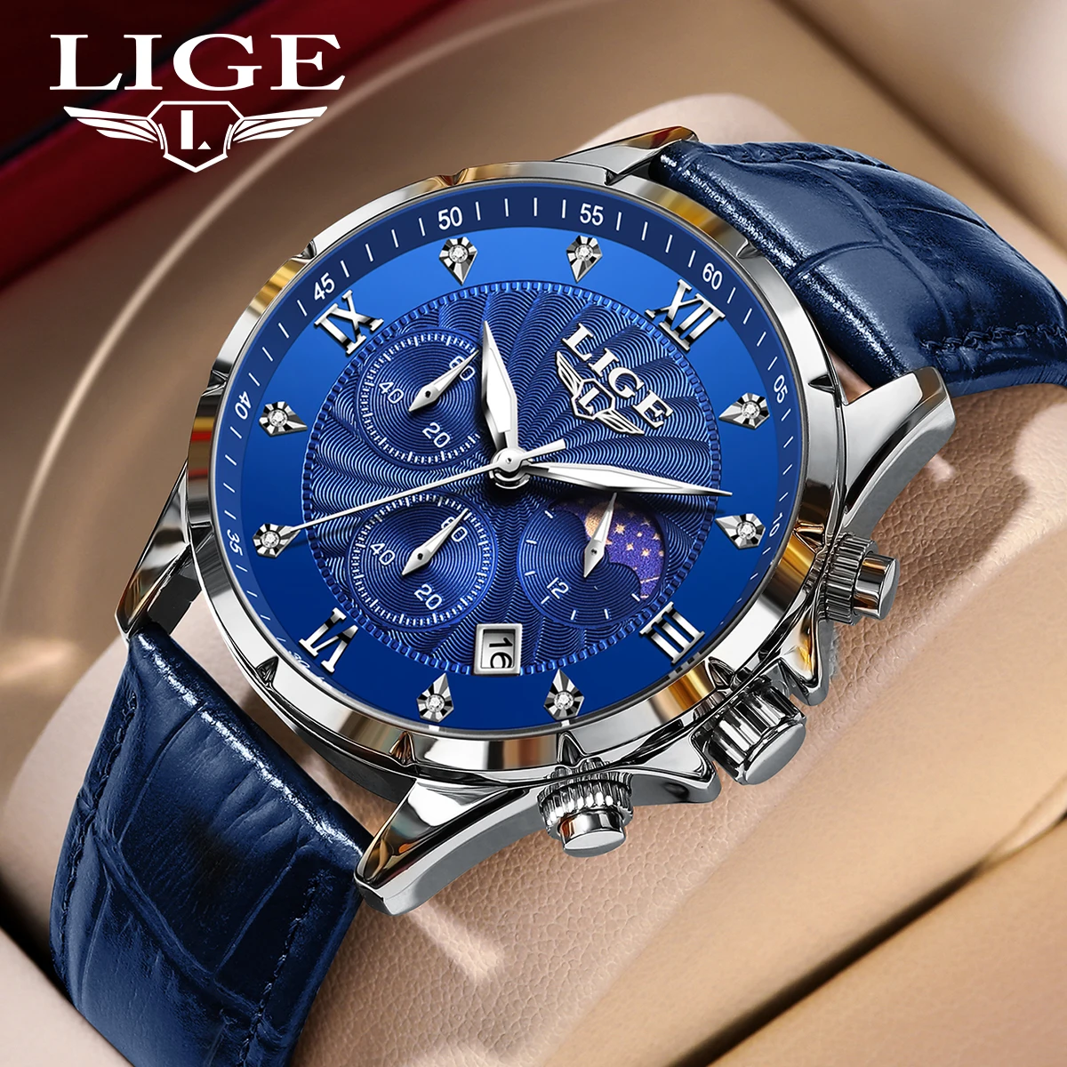 

LIGE Casual Mens Watches Business Man Watch Luxury Luminous Chronograph Date Waterproof Wristwatch Quartz Watches reloj hommes