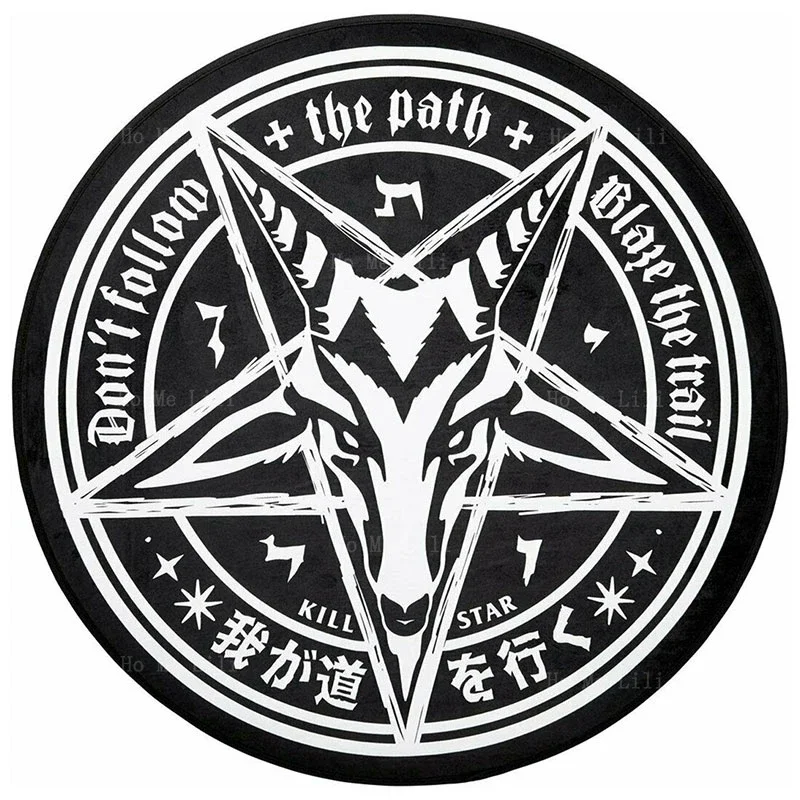 Baphomet Satanic Goat Gothic Punk Pentagram Rug Hippie Game Design Carpet For Livingroom Bedroom Decor