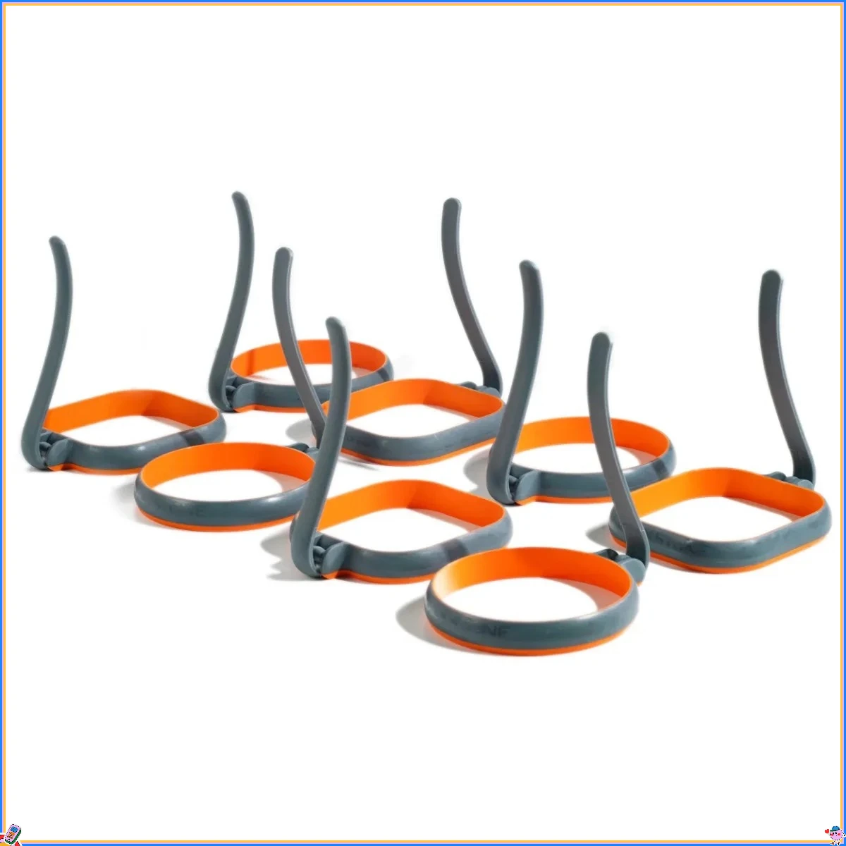 

Набор 4-дюймовых колец для яиц, 8 шт. — 4 квадратных, 4 круглых, серых и оранжевых, последовательная форма и размер, прочный, легко чистится