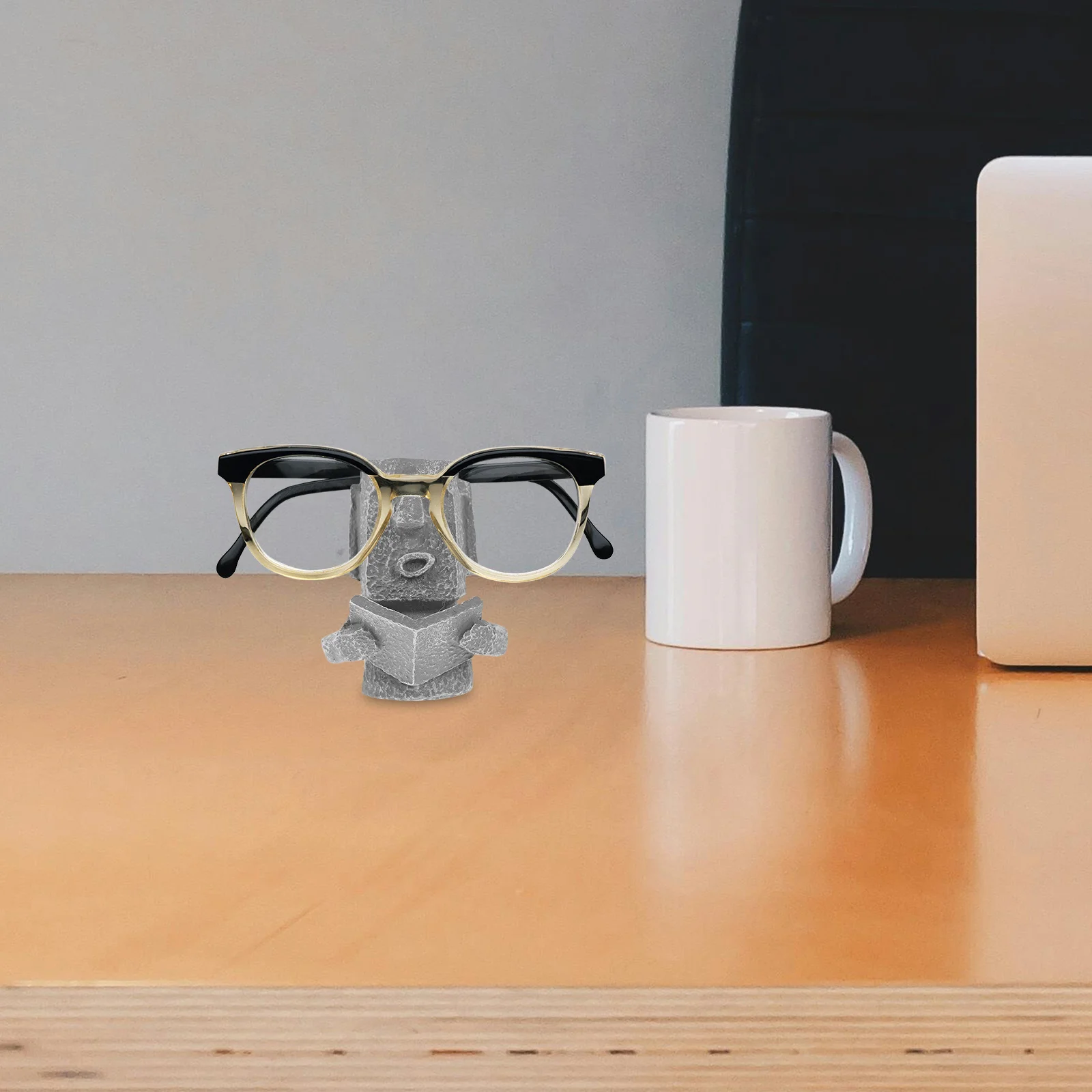 تمثال سطح المكتب حامل القلم الراتنج النظارات حامل حامل سطح المكتب القلم رمادي القارئ موي هدية ديكور #6