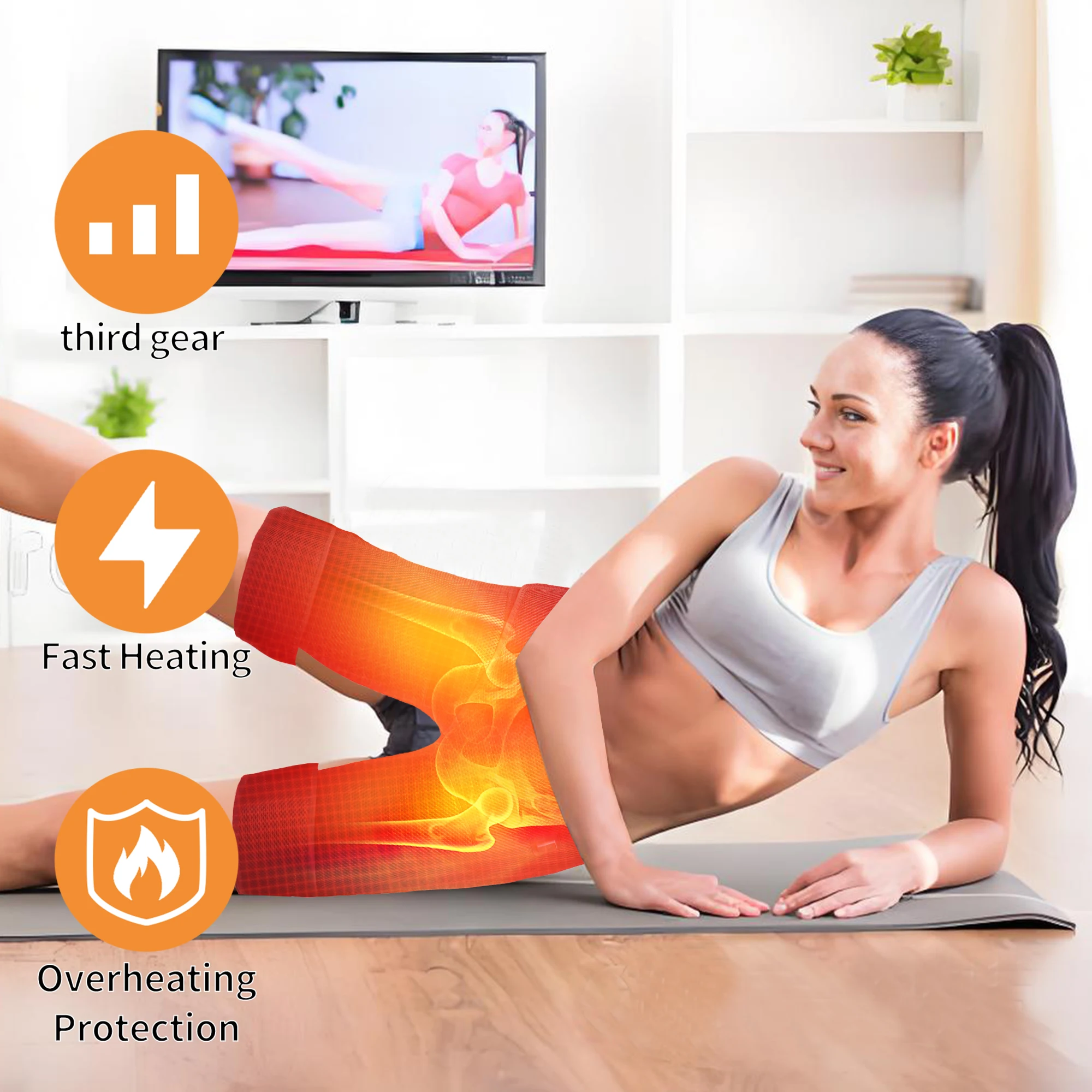 Electric Heating Dual Hip Support Pad Hip Vibration Massager Relieves Thigh Waist Thigh Heated Wrap for Hip Relief