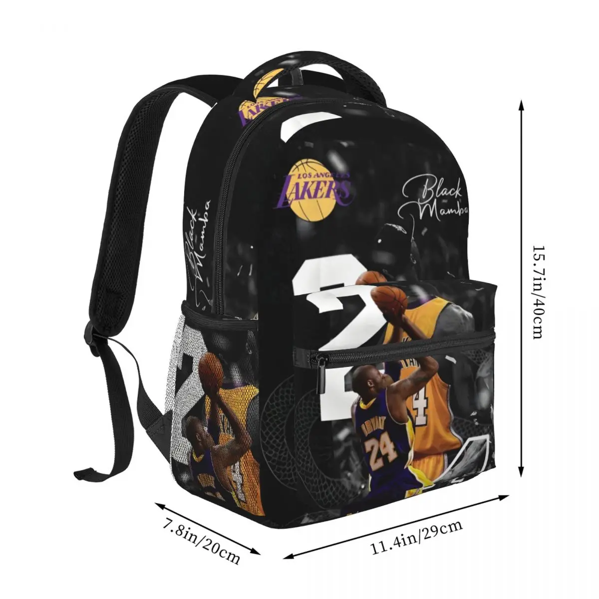 Kobe-Bryant Backpack for Men Women Fashion High School Hiking Travel Daypack College Shoulder Bag Outdoor 16in