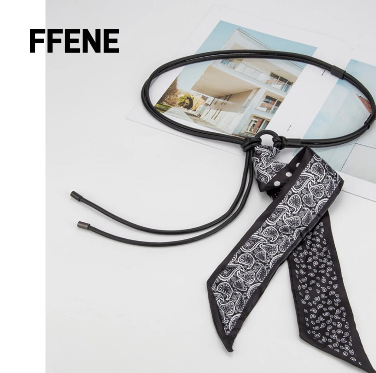 تصميم إحساس الخصر وشاح حريري غير منتظم سلسلة الخصر المرأة مطابقة اللباس الديكور وشاح الموضة الراقية حزام الخصر الشعور #1