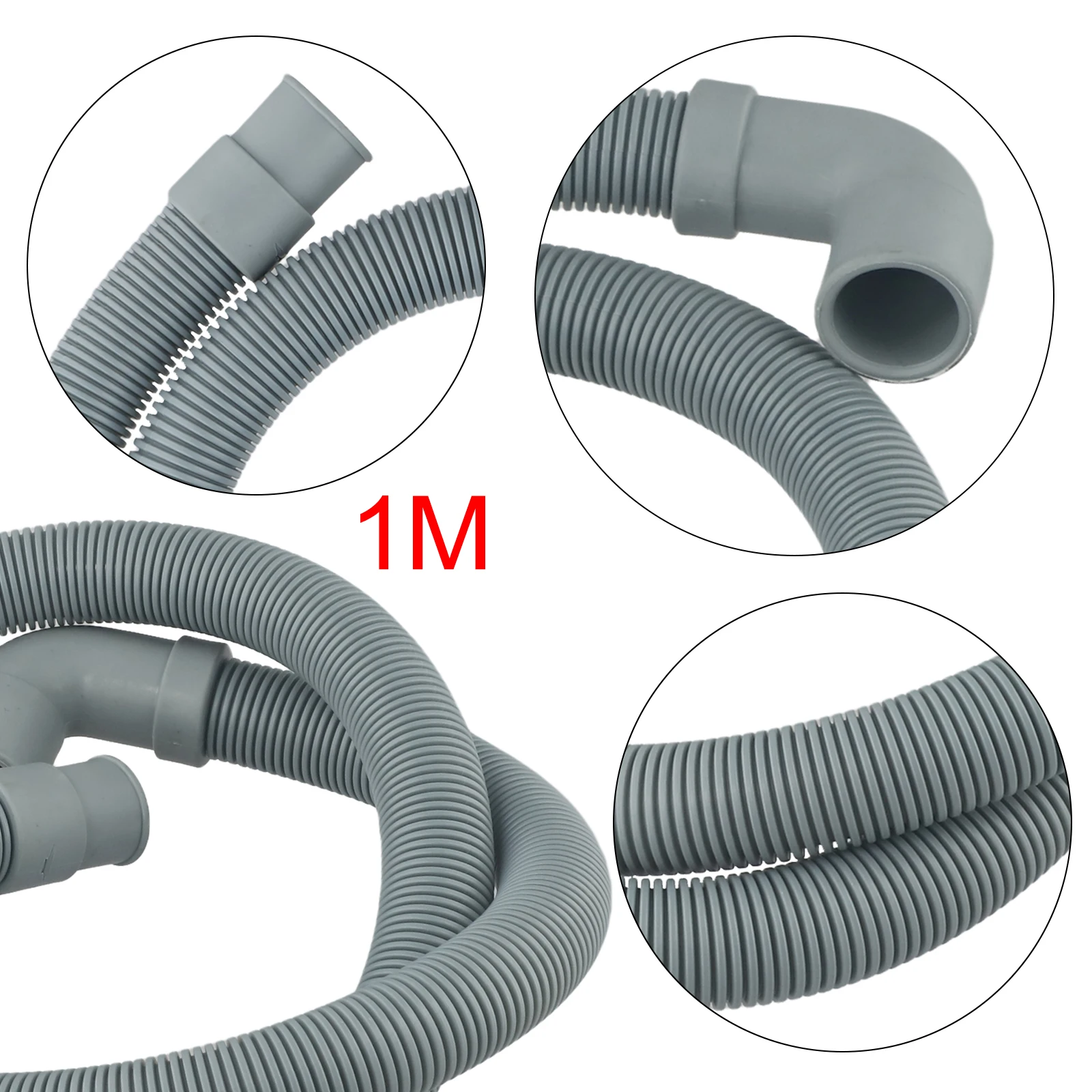 1/1.5/2M Flexible Wash Machine Dishwasher Drain Hose Outlet Water Pipe Extension Household Cleaning Tools & Accessories