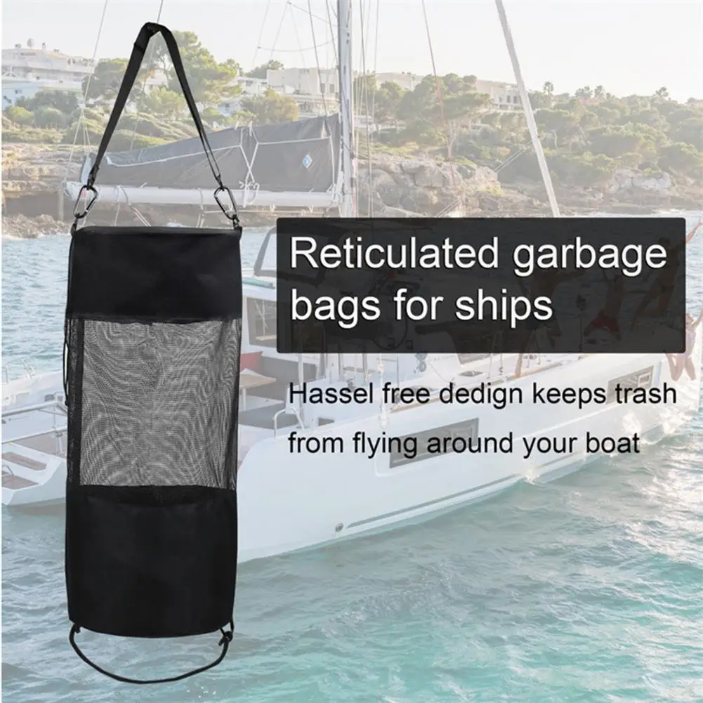 

Fogcroll Boat Garbage Bag Wear-Resistant Large Capacity Foldable Adjustable Buckle Boat Garbage Bag Boat Trash Can for Ship