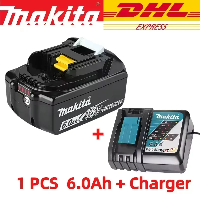 100% originele Makita 18V 6.0Ah Oplaadbare Batterij, Voor Makita BL1830 BL1830B BL1840 BL1840B BL1850 BL1850B Elektrisch Gereedschap Batterij