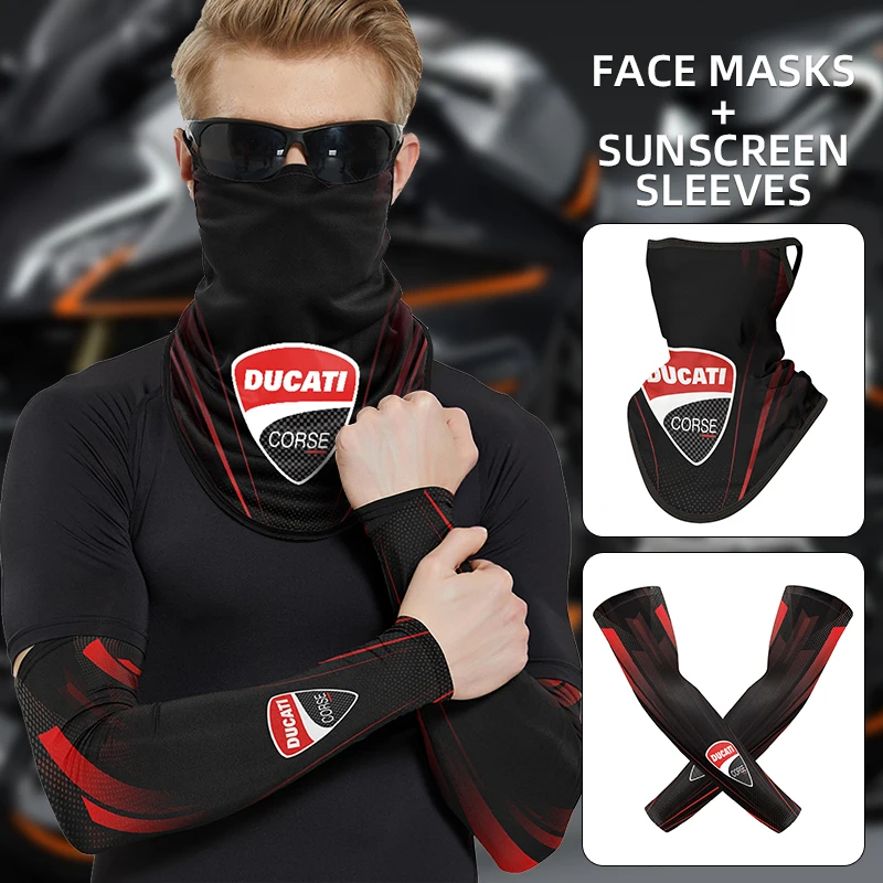 

Motorcycle Arm Sleeves Breathable Bandana Mask Sun Protection For Ducati Panigale Diavel Superleggera Scrambler