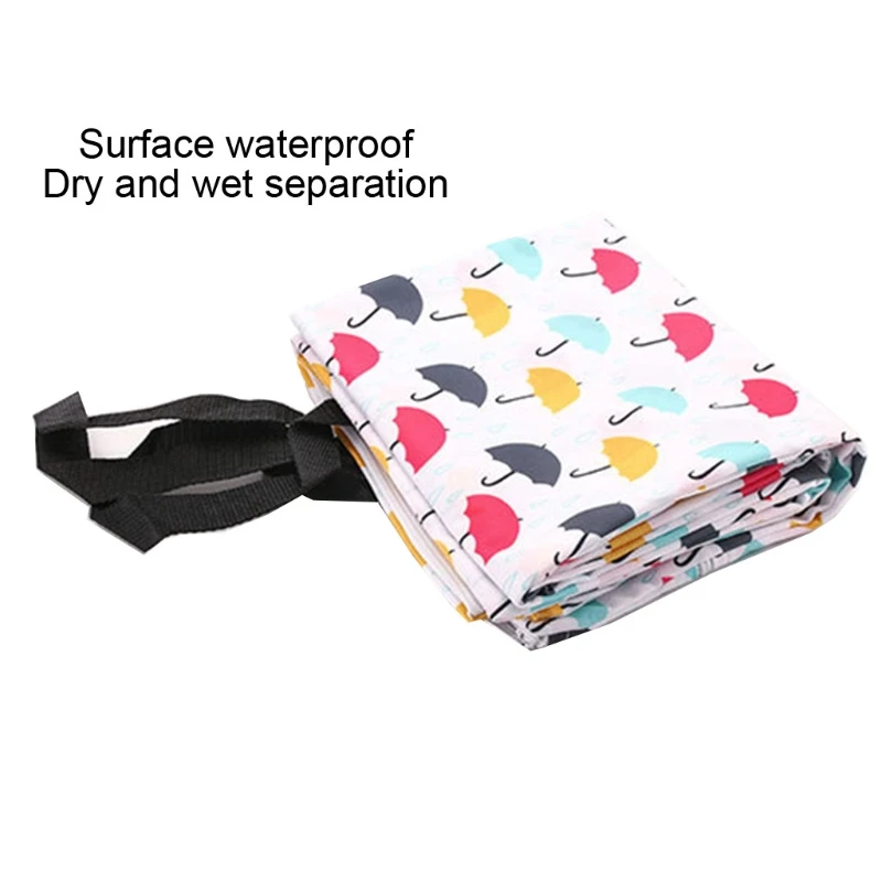 Waterproof Wet Bag Reusable Washable Wet Dry Bag Baby Cloth Diaper Gym Clothes Travel Bag Beach Pool Swimsuits Pocket