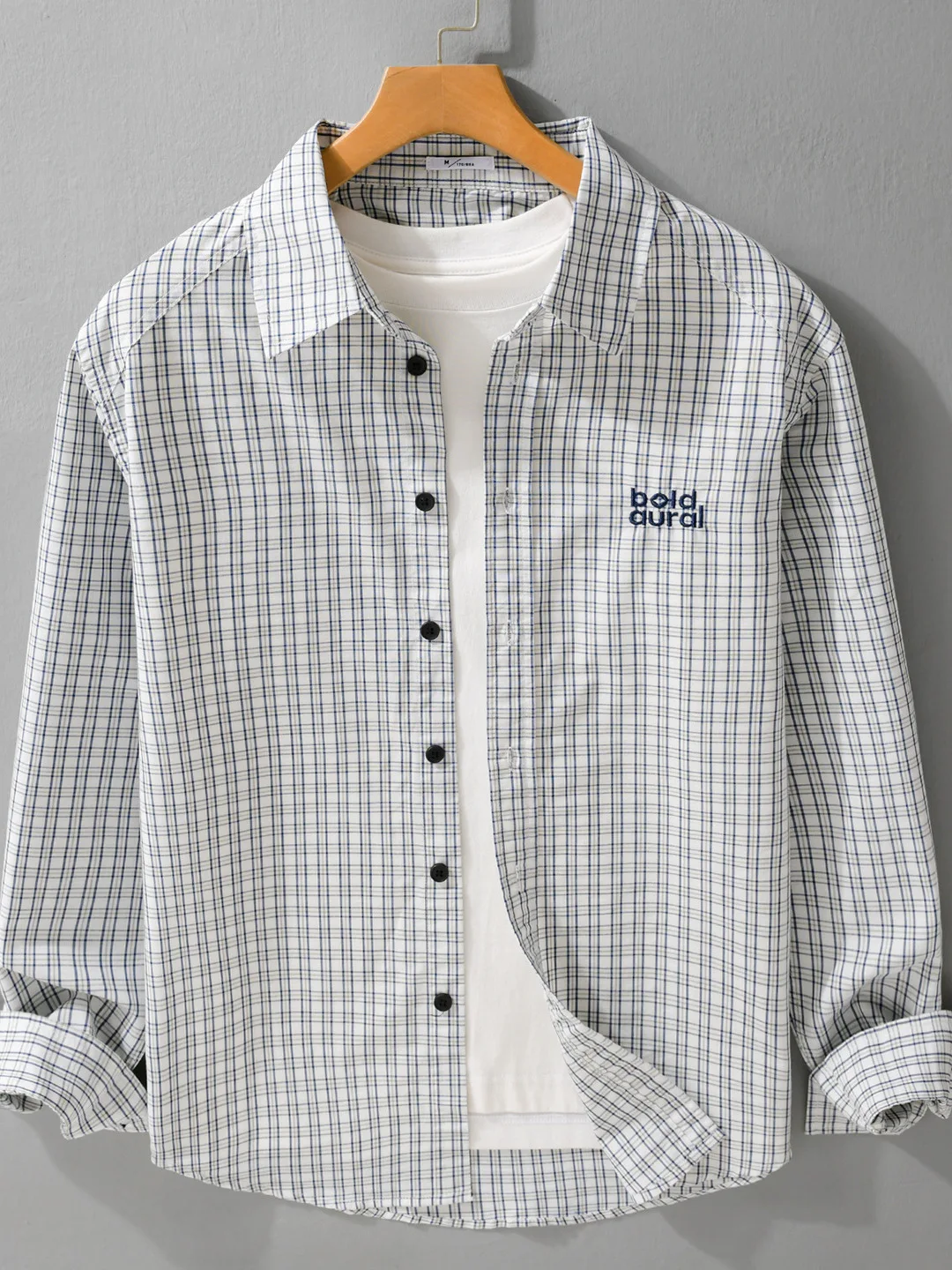 

Retro Plaid Cotton Blend Casual Long Sve irt Men's New Sle Japanese Sle Fre Trendy Letter Embroidery irt