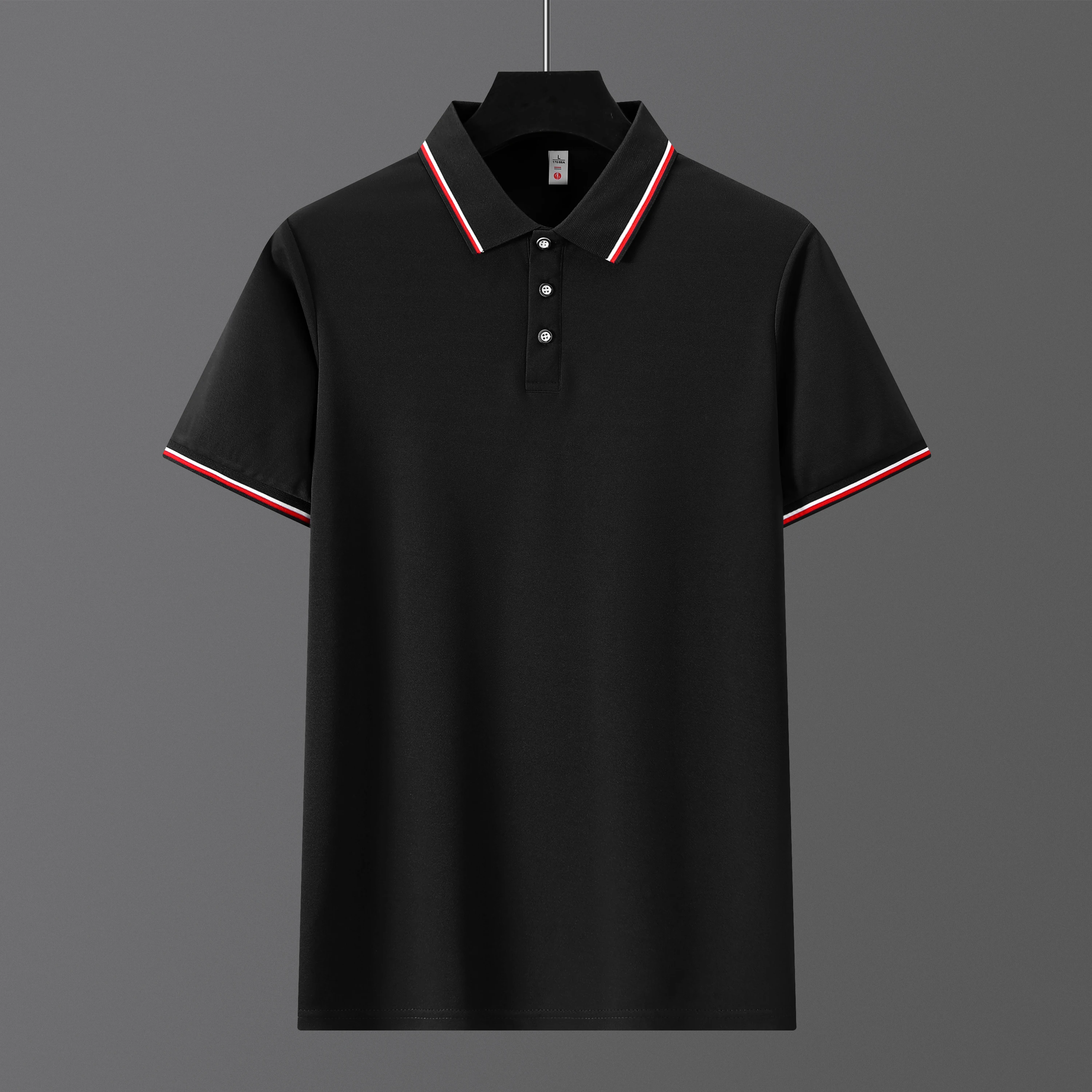 

Men's and Women's Polo Shirts Summer Striped Lapel Collar T-shirts Business Comfort Luxury Brand Striped Cuffs Short Sleeves