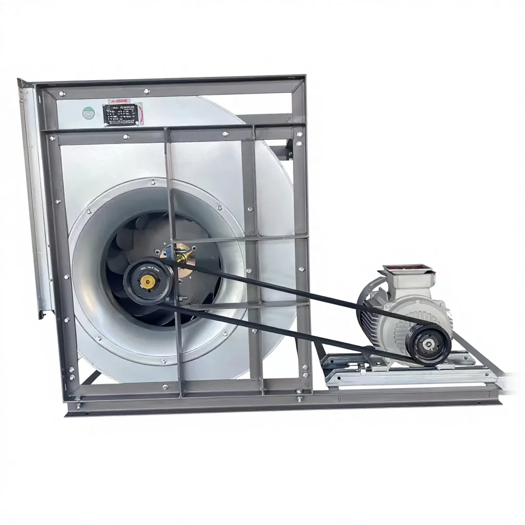 Belt Driven Centrifugal Fan For HVAC Cooling In Shopping Malls Office Buildings Suitable For Central Air Conditioning Commercial