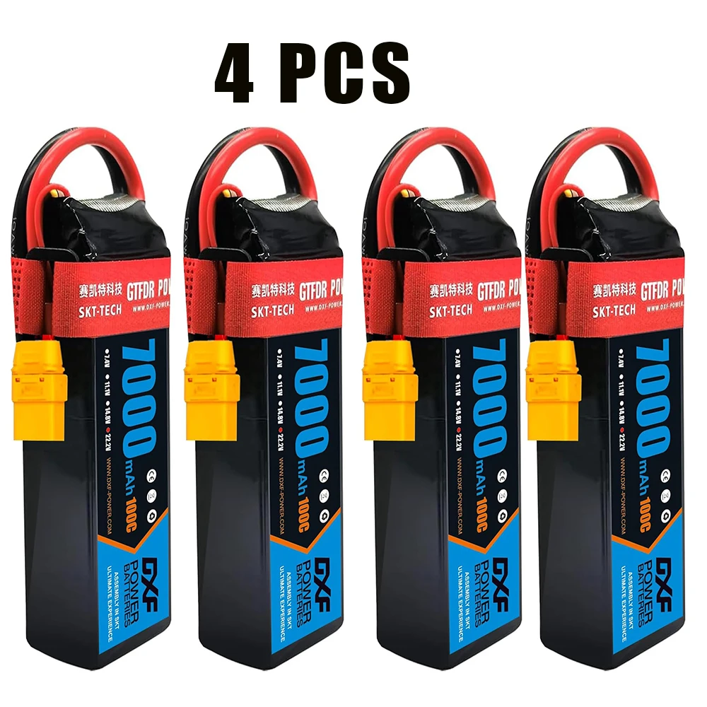 DXF 6S Lipo Batterij 22.2V 7000mAh 100C Soft Case Batterij XT90 XT60 EC5 Connector voor Auto Vrachtwagen tank RC Buggy Truggy Racing Hobby