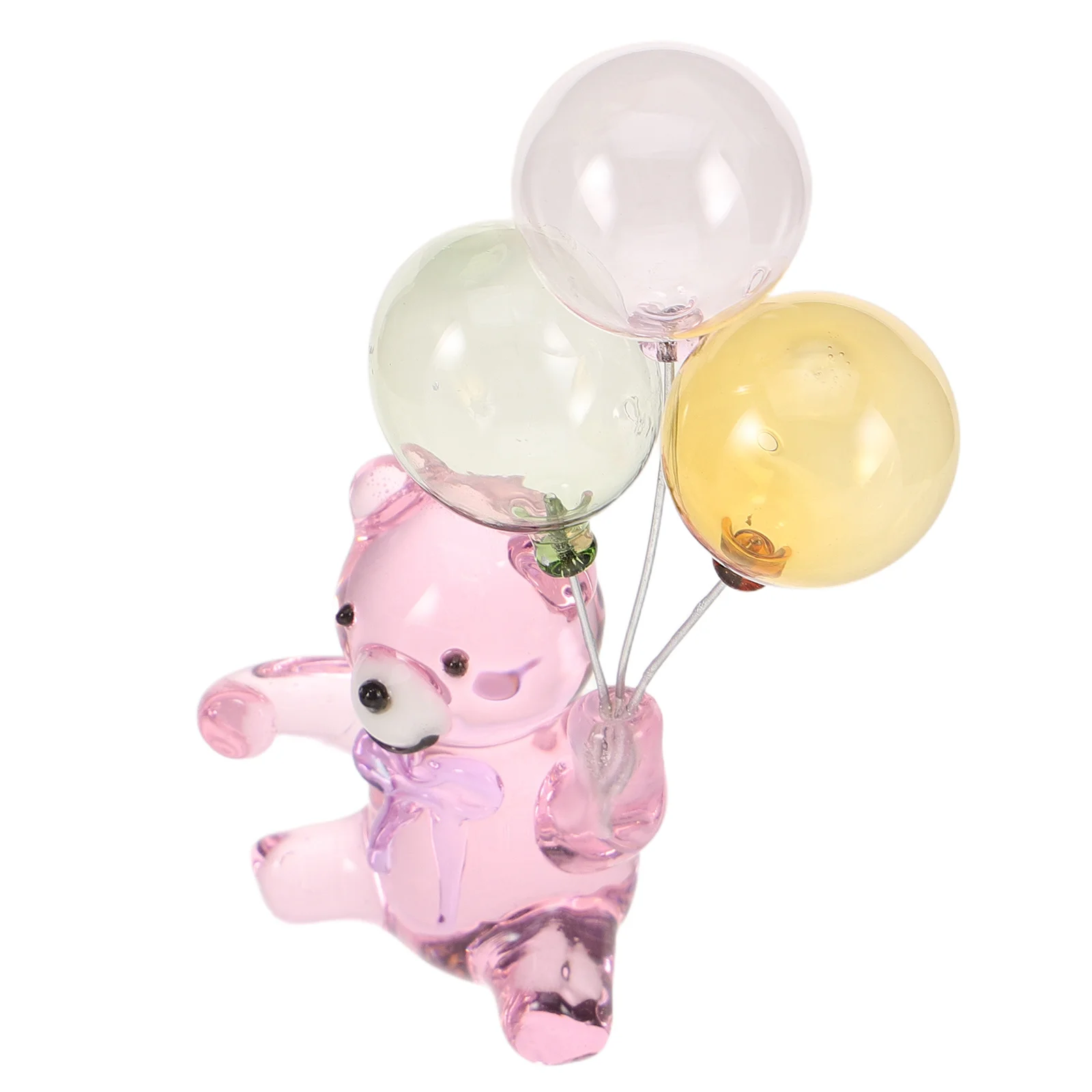 

Mini Cute Crystal Bear Holding Balloon Statue Ornament Art Animal Figures Home Decor Desktop Bookshelf Car Dashboard