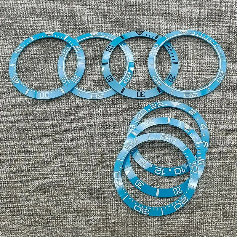 38mmx30.7mm SKX007 Curved Ceramic Bezel Insert Fits SKX007 SKX009 SRPD SUB Case NH35 NH36 Movement Watch Bezel Insert Ring Parts