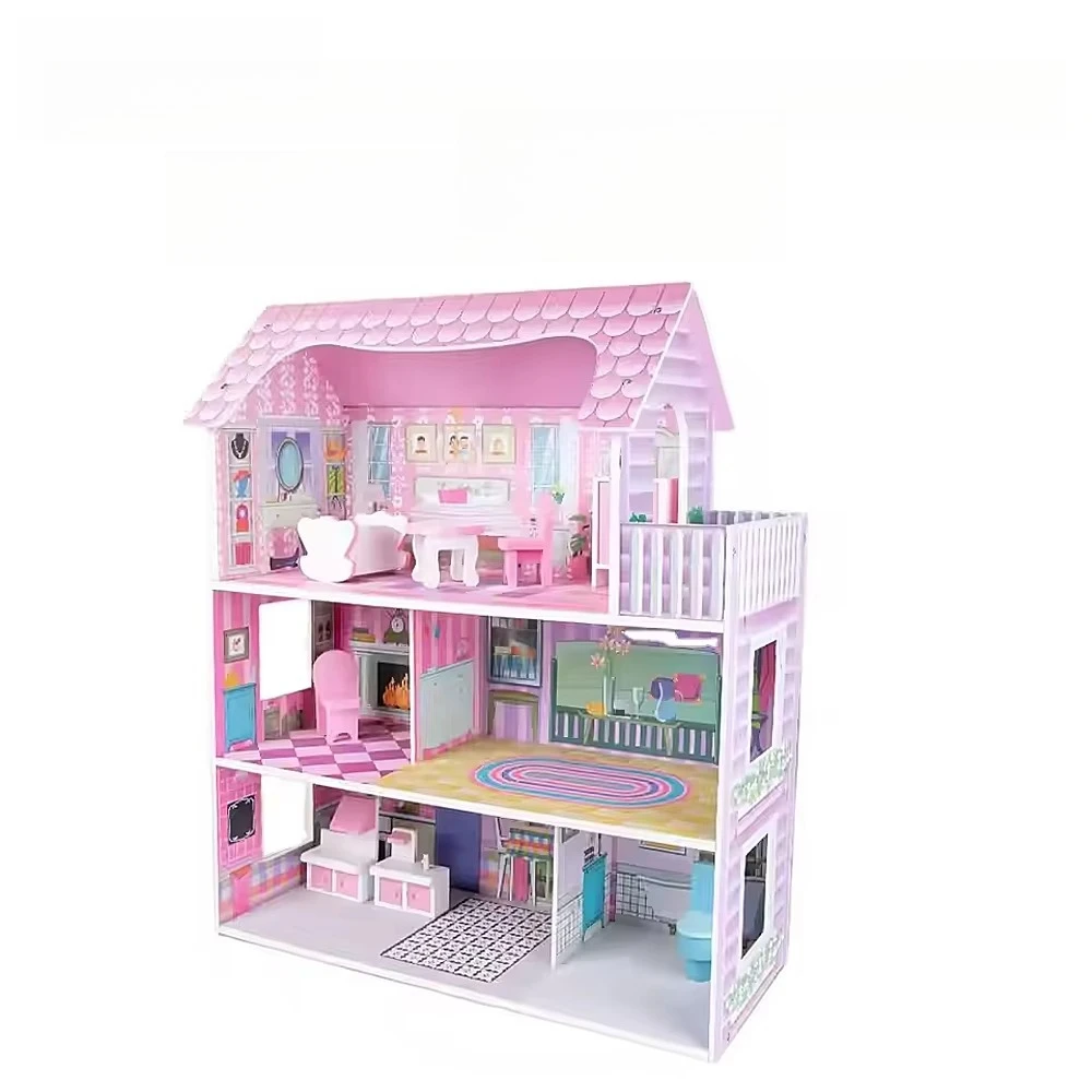 Children Miniature Doll House Toy Creative Bedroom DIY Furniture Handmade Wooden Toys Set