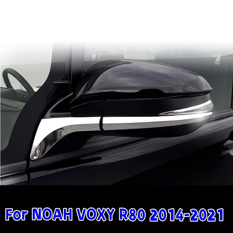 

For Toyota Voxy Noah R80 Accessories ABS Chrome Rearview Mirror Trim Anti-collision Strip Car Shiny Exterior Styling 2014-2020