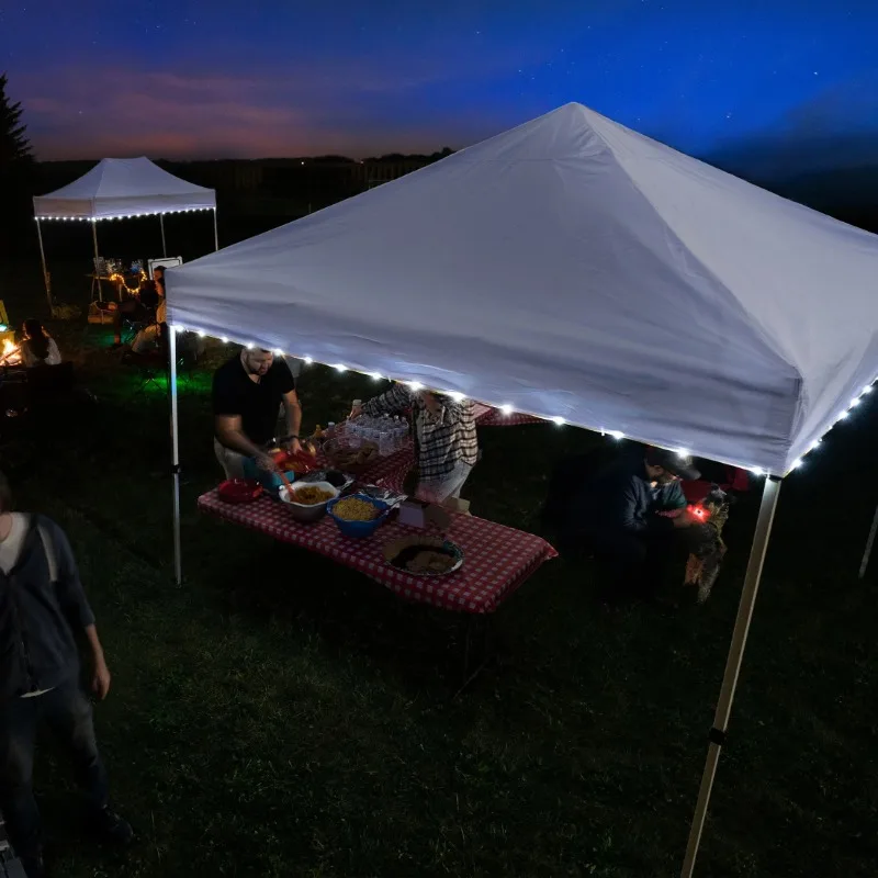 Stringa luminosa a LED CanopyBrightz per tetti da esterno, alimentata a batteria, bianca