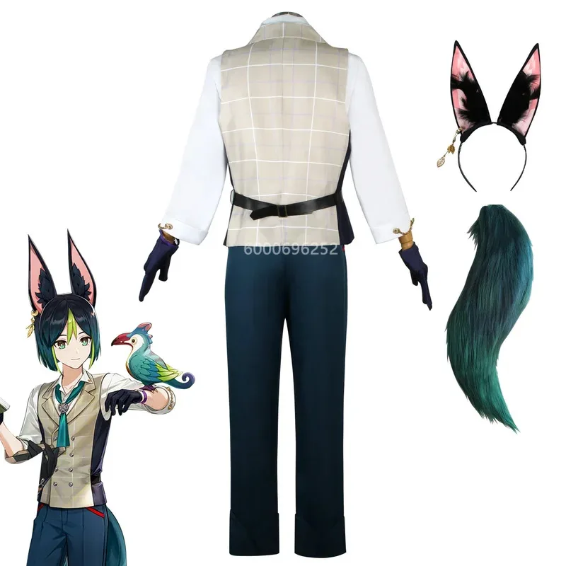 

CyAnime Genshin Impact Tighnari Cosplay Costume Game Fashion Tighnari Tails Cosplay Costumes Halloween Party Dresses for Women M