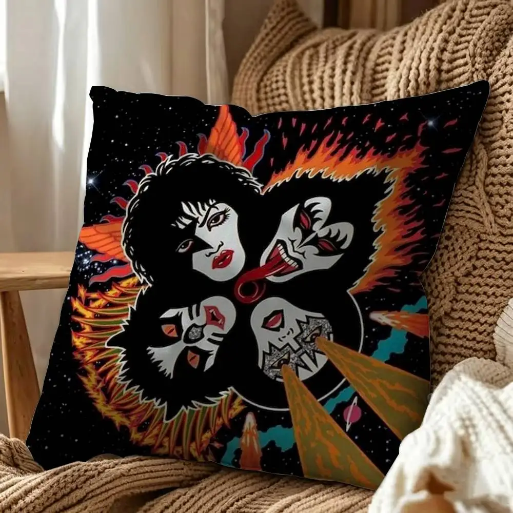 Band Kiss Double-Sided Printed Cushion Cover Bedroom Bedside Sofa Pillow Case