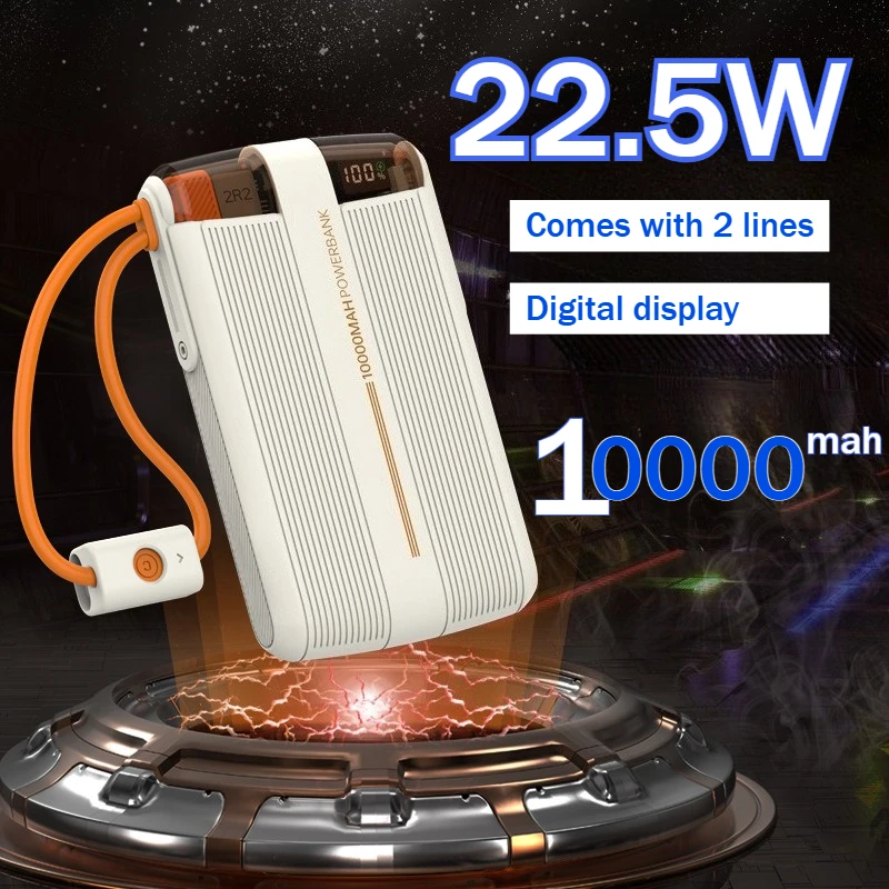 

Супер быстрая зарядка 22,5 Вт, 10000 мАч, большая емкость, поставляется с 2-линейным цифровым дисплеем Power Bank для IPhone Xiaomi Samsung Huawei