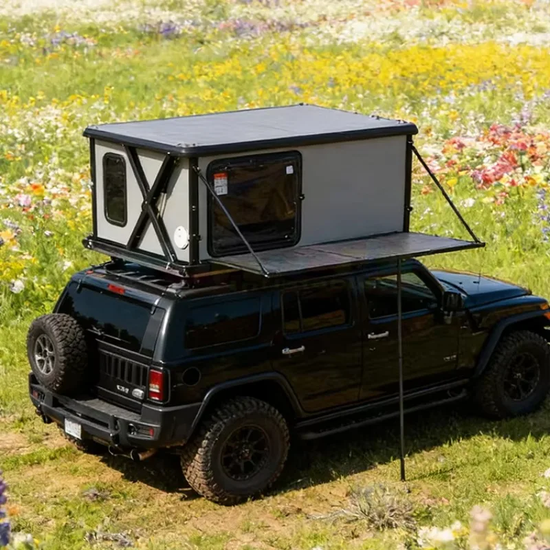 Person Camping Roof Top Tent Car Rooftop 4x4 Waterproof Roof Aluminum Triangle Hard Shell Car Rooftop Tent Hard Shell Rtt