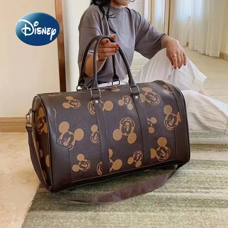 Disney-bolso de viaje de Mickey para hombre y mujer, bolsa de equipaje de gran capacidad, bolsa de pañales para bebé, marca de lujo, nuevo