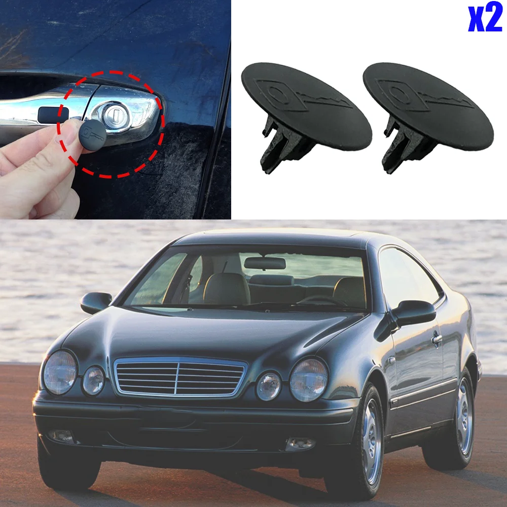 2x Car Door Handle Lock Tailgate KeyHole Cap Plug dustproof For Mercedes-Benz CLK W208 W209 1996 1997 1998 1999 - 2009 new
