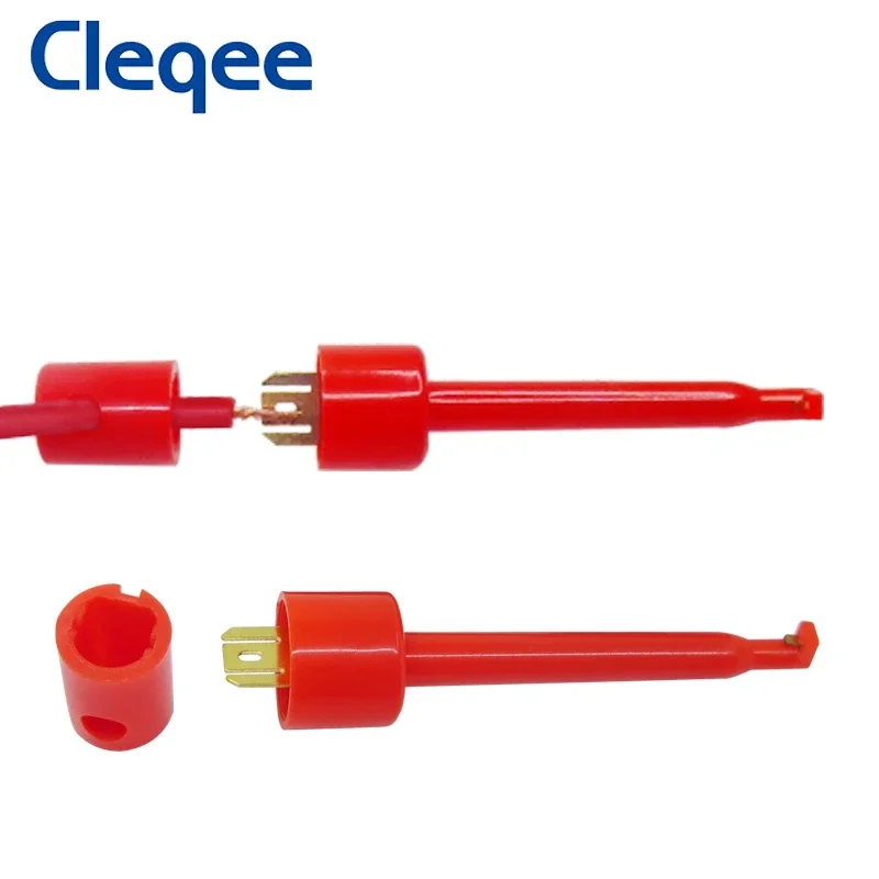 Cleqee P1039 2/4PCS ปลั๊กกล้วย4มม.Test Hook Clip ทดสอบมัลติมิเตอร์ Mini Grabber 1M 500V/5A
