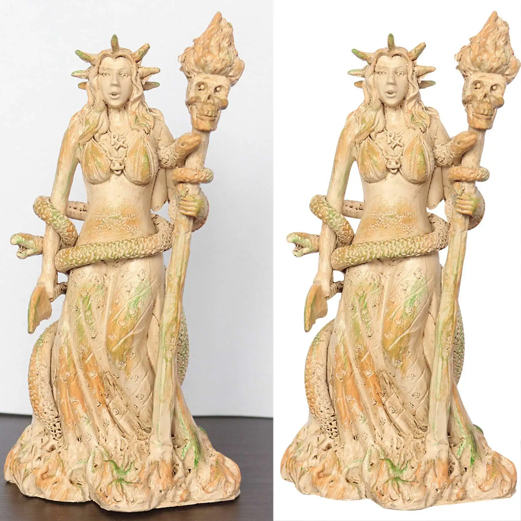 Greek Goddess White Sorceress Witchcraft Hecate Figurine Hekate Necromancy Deity Magic Powerful Pagan Witch Statue B