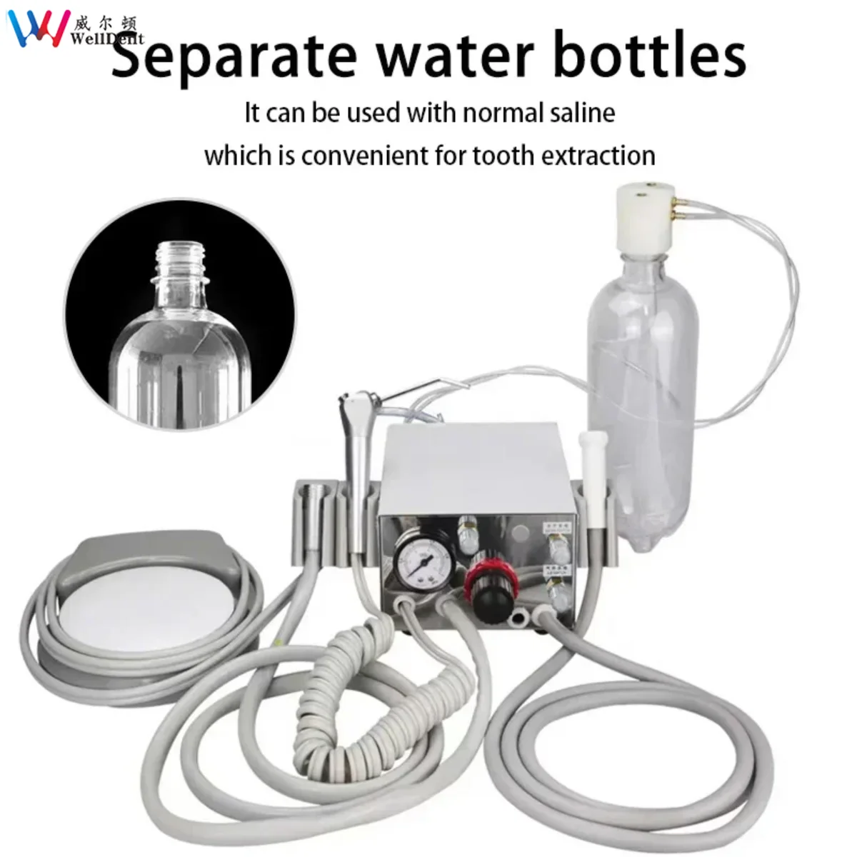 3 way Syringe Dental portable Turbine Unit work with AIR Compressor 4 Holes 2 Holes  Full Metal Jacket