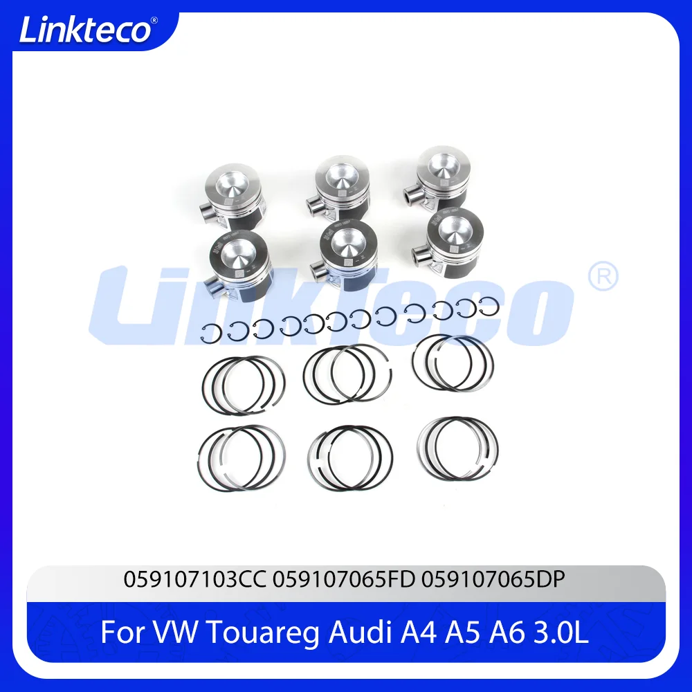 Engine Piston Kit With Ring Fit 3.0 L T CDUC CKVB CKVC CAMA CGKA CAMB CGKB CLAB For VW TOUAREG Audi A4 A5 Q5 A6 A7 S8 3.0L 08-19