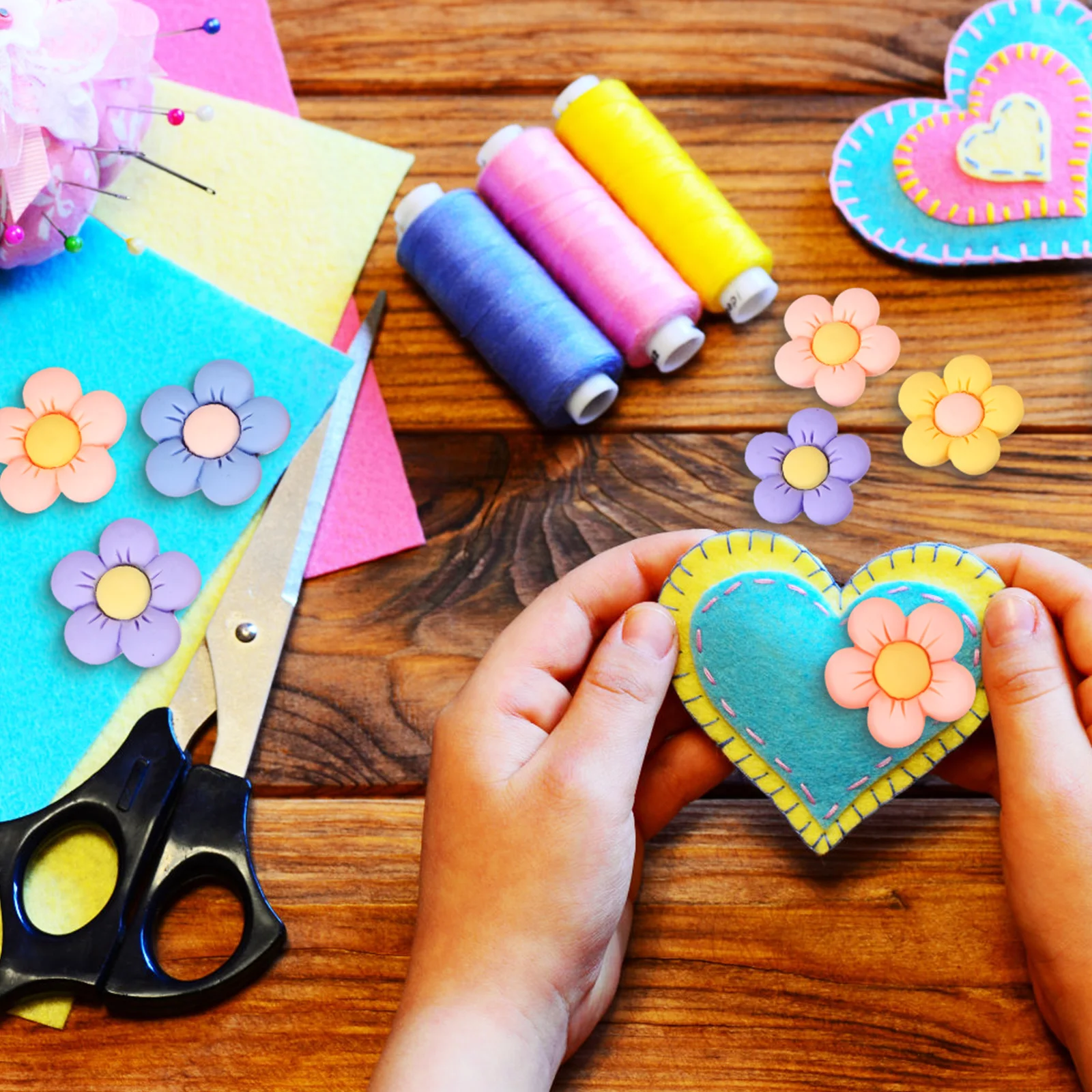 

50Pcs Decoration Material Patches Flower-Shaped Resin Charms Vivid Color DIY Craft Supplies for Phone Case Clothes Shoes Hats