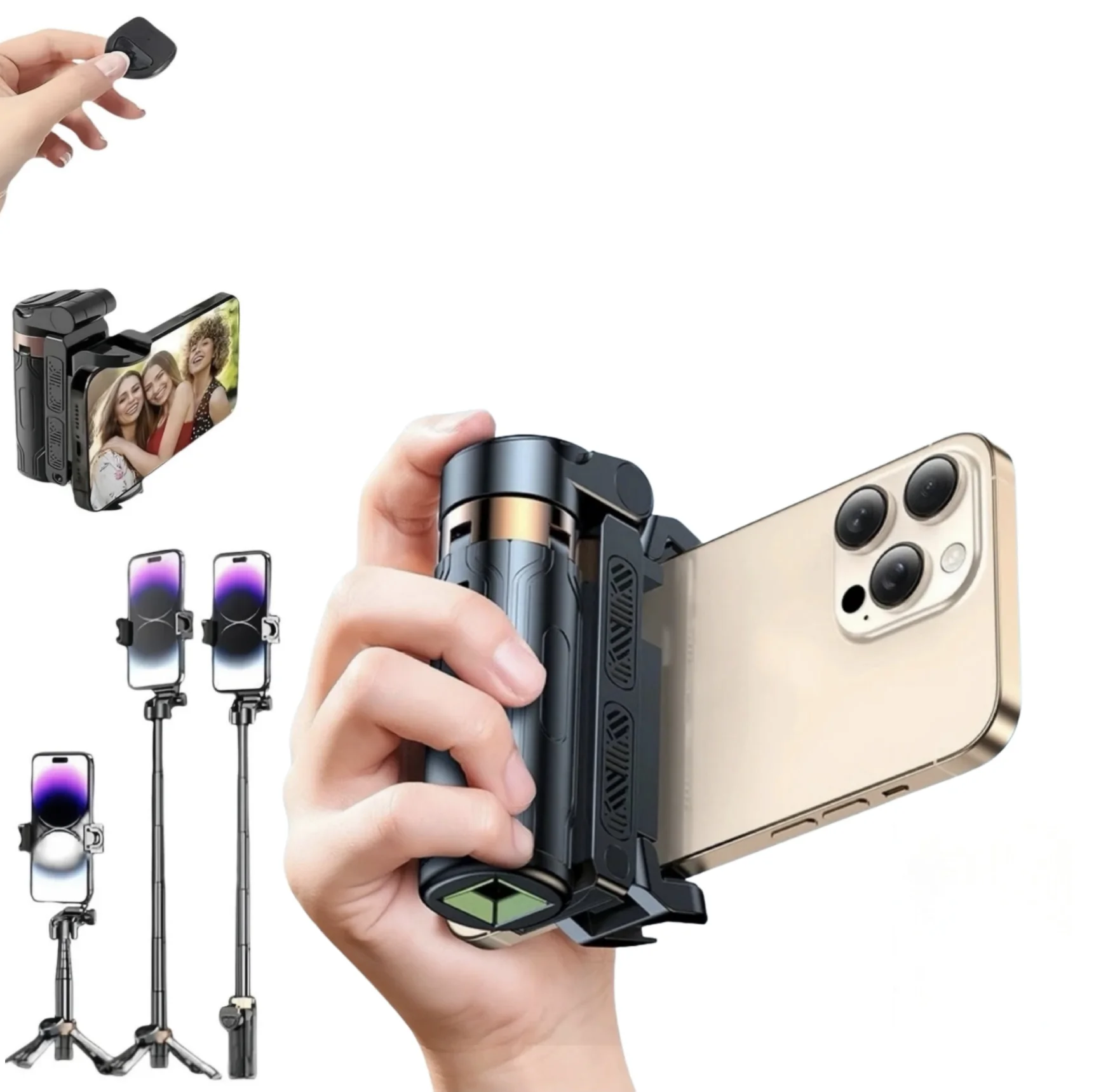 Bluetooth Tripod Phone Holder Mini Selfie Stick Portable Monopod For iPhone 17 16 15 14 13 12 Galaxy Photography Video Capture