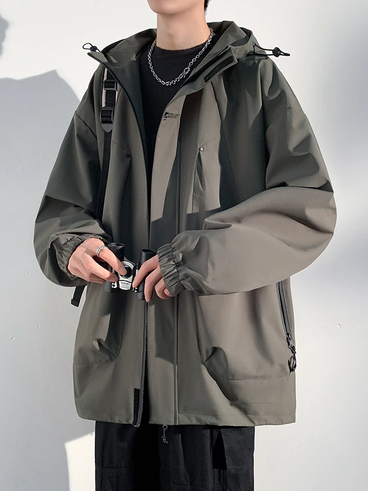 

Loose Fit Men's Hoodie Jaet Outdoor Casual Spring Autumn Faionable Versatile New Trendy Brand Windproof Zipper Decoration