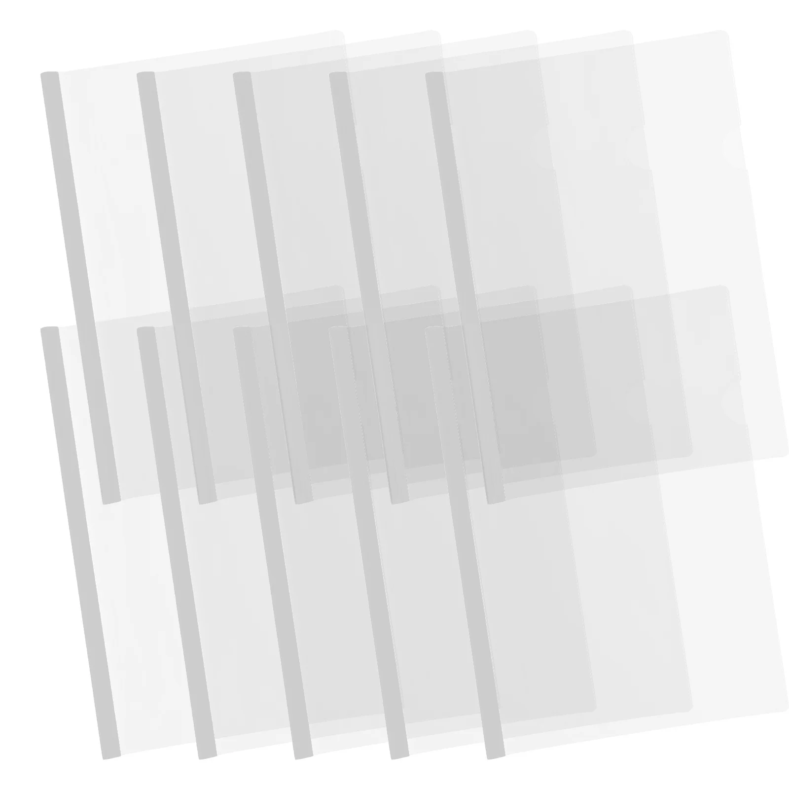 ปกใสสำหรับรายงาน 10 ชิ้น พร้อมแถบเลื่อนสำหรับใส่เอกสาร แฟ้มเอกสาร แฟ้มนำเสนอ คลิปหนีบเอกสาร