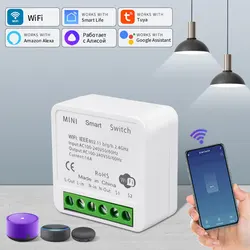 Smart Life,Tuya,Alexa, Google Home向けのwifiスイッチ,音声制御,100-240V,20a,rf433mhz