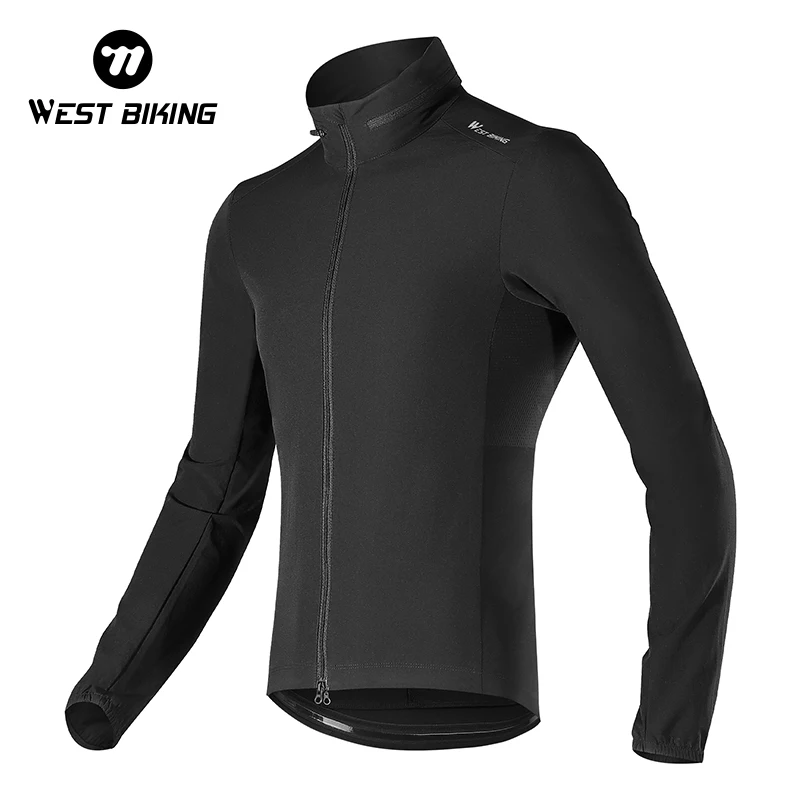 WEST BIKING Cycling Jerseys Lightweight Windproof Coat Reflective Strip Hooded Jacket Breathable Spring Autumn Sports Cycling