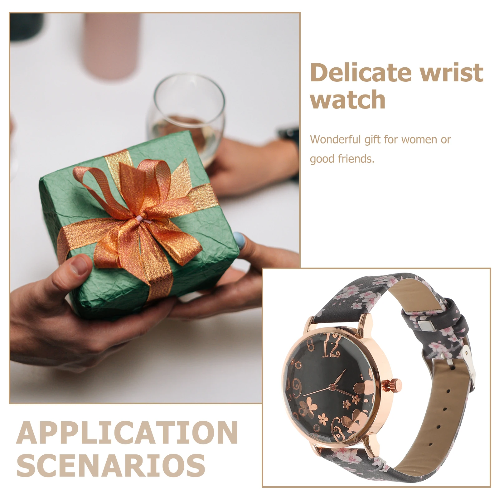 

Stainless Alloy Glass Floral Women Watch Elegant Fashionable Female Wrist Watch For Girl Casual Leisure Style Quartz Timepiece