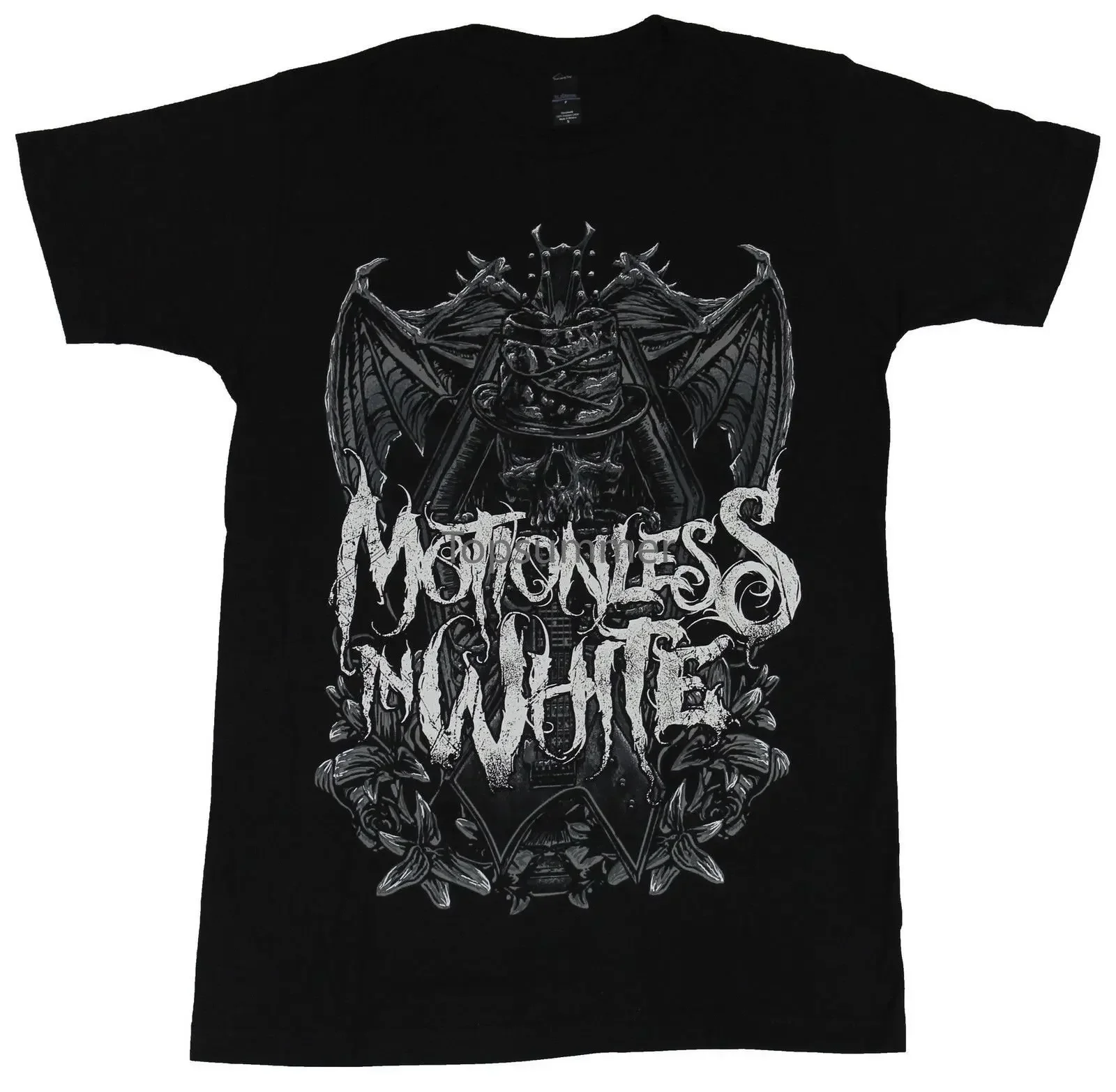 

Motionl In White Mens T Shirt Skull Demon Coffin Crest Under Msyy Logo