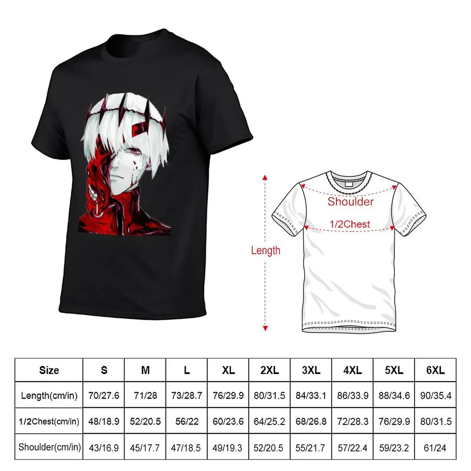 Kaneki Ken T-Shirt anime stuff plus sizes plain black t shirts men