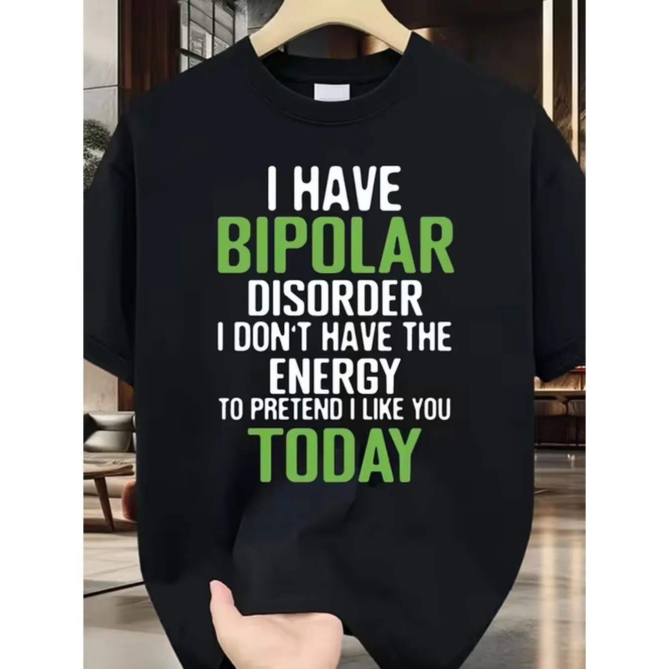 item picture funny humor t shirt for man and woman 100 180gsm soft black y2k streetwear with awareness design casual attire mental health conversation size