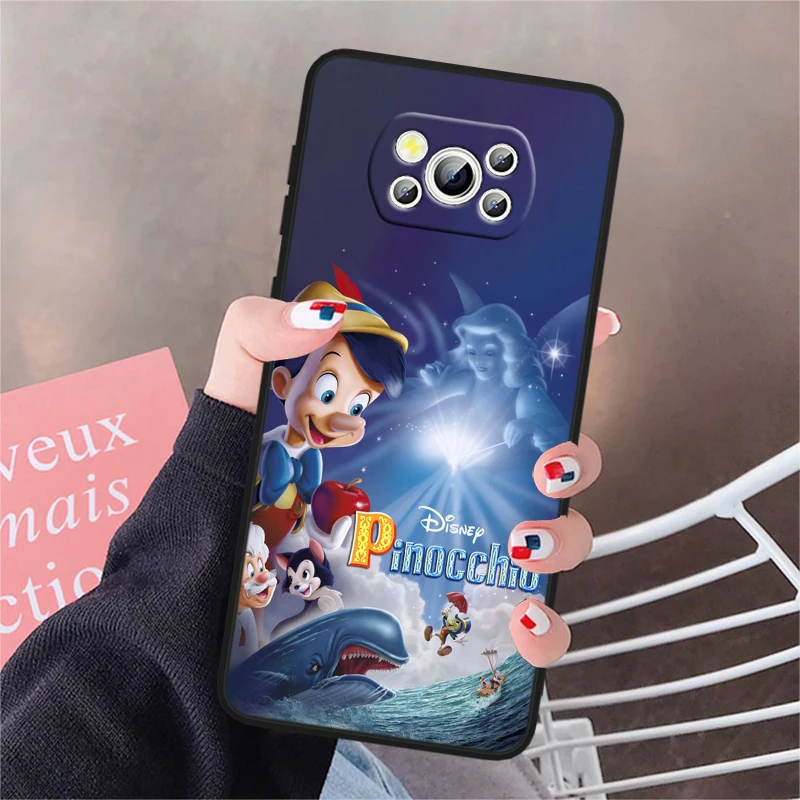 Disney Pinocchio Cute For POCO X6 M6 C55 C50 C40 C3 F5 F4 F3 M6 M5 M4 4G 5G GT Pro Silicone Black Phone Case