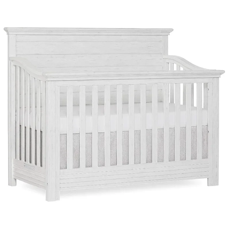 

Waverly 5-in-1 Full Panel Convertible Crib in Weathered White, Greenguard Gold Certified 58.75x31.25x46.5 Inch (Pack of 1)